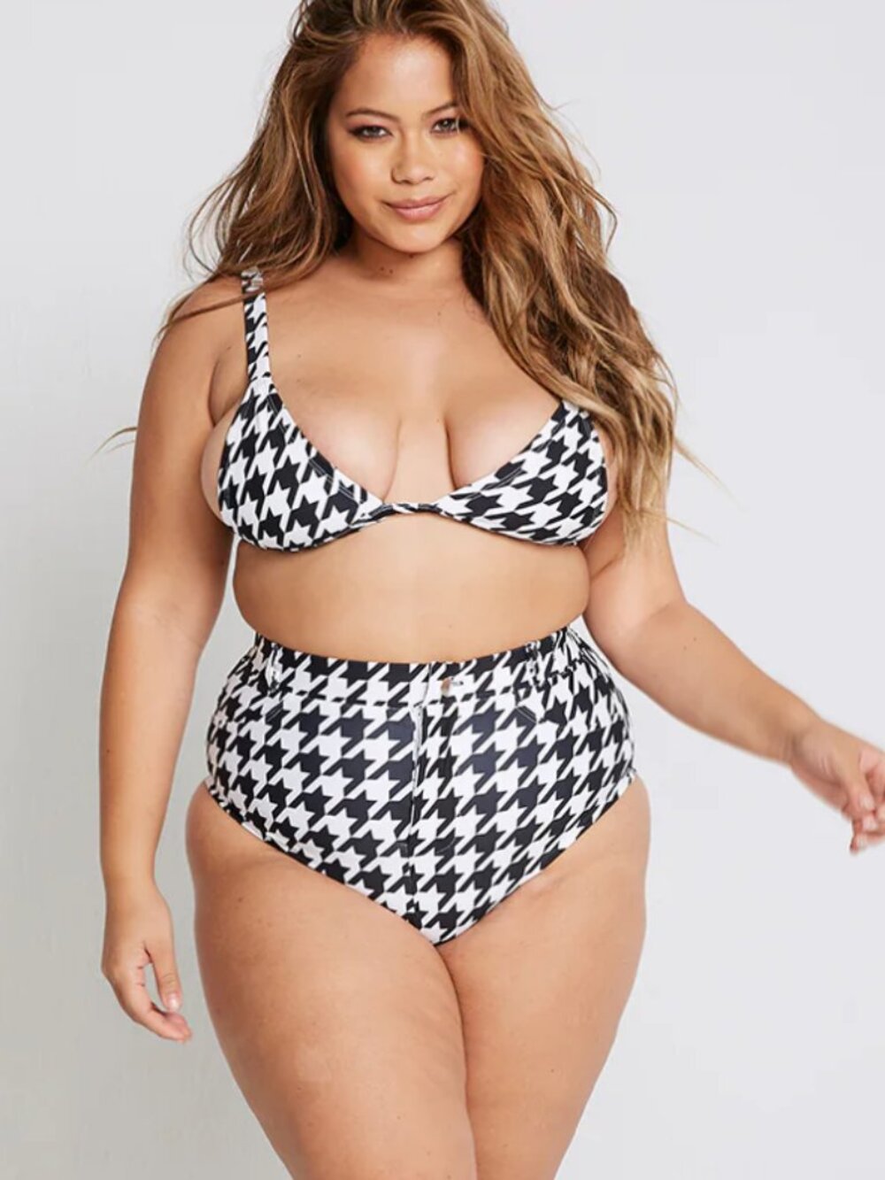 Alpine Butterfly Swim St Tropez Top 2X NEW Houndstooth